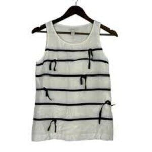 J.‎ Crew silk blend blouse striped velvet bows